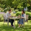 Modern Waterproof and Rust-proof Indoor and Outdoor Camping and Dining Aluminum Woven-wood Imitation-wood Tabletop square Table
