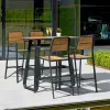 Modern Waterproof and Sunproof 4 to 8 Person Indoor and Outdoor Plastic Wood Aluminum Alloy Bar Stool Table Dining Set