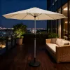 Modern White Macrame Parasol Foldable Eco-Friendly Outdoor Dining Park Courtyard Beach Umbrella Aluminum Pole