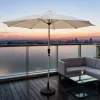Modern White Macrame Parasol Foldable Eco-Friendly Outdoor Dining Park Courtyard Beach Umbrella Aluminum Pole