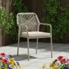 Modern Wicker Garden Chairs Aluminum Frame Embossed Design Durable Eco-Friendly Outdoor Furniture Parks Hotels Warehouses