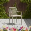 Modern Wicker Garden Chairs Aluminum Frame Embossed Design Durable Eco-Friendly Outdoor Furniture Parks Hotels Warehouses
