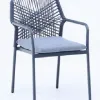 Modern Wicker Garden Chairs Aluminum Frame Embossed Design Durable Eco-Friendly Outdoor Furniture Parks Hotels Warehouses