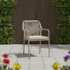Modern Wicker Garden Chairs Aluminum Frame Embossed Design Durable Eco-Friendly Outdoor Furniture Parks Hotels Warehouses