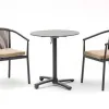 Modern Woven Rope Chair Durable Comfortable Weather Resistant Aluminum Frame Garden Outdoor Furniture Coffee Table and Chair