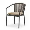 Modern Woven Rope Chair Durable Comfortable Weather Resistant Aluminum Frame Garden Outdoor Furniture Coffee Table and Chair