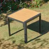 Modern in Stock Outdoor Aluminum 80*80cm Plastic Wood Square Garden Dining Table for Hotels Villas Living Rooms Bedrooms