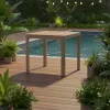 Modern in Stock Outdoor Aluminum 80*80cm Plastic Wood Square Garden Dining Table for Hotels Villas Living Rooms Bedrooms