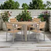 Modern in Stock Outdoor Aluminum 80*80cm Plastic Wood Square Garden Dining Table for Hotels Villas Living Rooms Bedrooms