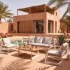 Modern lion Series Aluminum Outdoor Sofa with Waterproof Cushions Rust-Proof for Garden Courtyard Apartment Hotel