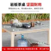 Modern 6-Seater Weatherproof Outdoor Patio Dining Table Set Rope Design Aluminum Furniture for Garden Courtyard Use 2-Year