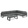 Nordic Haven Modern Modular Outdoor Rope Woven Sofa Set Eco-Friendly Durable Waterproof Matte Charcoal Courtyard Hotel
