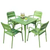 Outdoor Aluminum Alloy Colorful Courtyard Tables and Chairs Set for Milk Tea Shops Hotels Balcony Leisure Small Tables Chairs