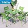 Outdoor Aluminum Alloy Colorful Courtyard Tables and Chairs Set for Milk Tea Shops Hotels Balcony Leisure Small Tables Chairs