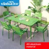 Outdoor Aluminum Alloy Colorful Courtyard Tables and Chairs Set for Milk Tea Shops Hotels Balcony Leisure Small Tables Chairs