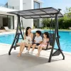 Outdoor Aluminum Alloy Swing Rocking Chair Recliner with Minimalist Modern Design for Courtyard Balcony Hanging Basket