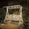 Outdoor Aluminum Alloy Swing Rocking Chair Recliner with Minimalist Modern Design for Courtyard Balcony Hanging Basket