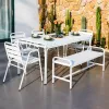 Outdoor Aluminum Alloy Tables Chairs-White Balconies Storefronts; for Commercial Streets Milk Tea Shops Cafs; Made in China