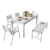 Outdoor Aluminum Alloy Tables Chairs-White Balconies Storefronts; for Commercial Streets Milk Tea Shops Cafs; Made in China