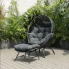 Outdoor Lounge Chair Hanging Basket Woven Metal Swing Balcony Leisure Table and Chairs Lazy Egg Chair