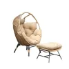 Outdoor Lounge Chair Hanging Basket Woven Metal Swing Balcony Leisure Table and Chairs Lazy Egg Chair