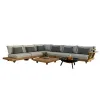 Outdoor Teak Sofa Villa Garden Courtyard High-end Outdoor Hotel Terrace Solid Wood Sofa Coffee Table Set Furniture