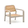 Outdoor 4 Seat Sofa Set Aluminum Frame Plastic Wood Planks Modern Customizable Cushions Durable Waterproof Rust Proof Courtyard