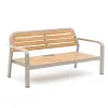 Outdoor 4 Seat Sofa Set Aluminum Frame Plastic Wood Planks Modern Customizable Cushions Durable Waterproof Rust Proof Courtyard