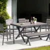 Poly Wood Modern Lightweight Durable Long Bench Dining Chair Outdoor Furniture Waterproof Aluminum Home Hotel Restaurant Use