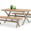Poly Wood Modern Lightweight Durable Long Bench Dining Chair Outdoor Furniture Waterproof Aluminum Home Hotel Restaurant Use