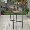 Polyester Webbing Woven Backrest Waterproof Cushion Aluminum Frame Lightweight Bar Stool Modern Outdoor Indoor Patio Dining