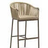 Polyester Webbing Woven Backrest Waterproof Cushion Aluminum Frame Lightweight Bar Stool Modern Outdoor Indoor Patio Dining