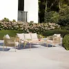 5 Seat Modern Hotel leisure Sofa Set Warm Tone Aluminum Frame Rope Backrest Armrest Aluminum Top Lightweight Corrosion Resistant