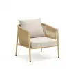 5 Seat Modern Hotel leisure Sofa Set Warm Tone Aluminum Frame Rope Backrest Armrest Aluminum Top Lightweight Corrosion Resistant