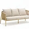 5 Seat Modern Hotel leisure Sofa Set Warm Tone Aluminum Frame Rope Backrest Armrest Aluminum Top Lightweight Corrosion Resistant