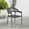 Silva Dining Chair Rope Woven Backrest Seat Aluminum Frame Modern Stylish Comfortable Waterproof Lightweight Indoor Outdoor