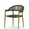 Silva Dining Chair Rope Woven Backrest Seat Aluminum Frame Modern Stylish Comfortable Waterproof Lightweight Indoor Outdoor