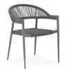 Silva Dining Chair Rope Woven Backrest Seat Aluminum Frame Modern Stylish Comfortable Waterproof Lightweight Indoor Outdoor