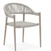Silva Dining Chair Rope Woven Backrest Seat Aluminum Frame Modern Stylish Comfortable Waterproof Lightweight Indoor Outdoor