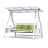 SimpLE DESIGN Aluminium Solar Three Person Outdoor Swing Rocking Chair Quick-Dry Cushion Modern Design for Courtyard Patio