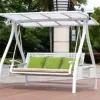SimpLE DESIGN Aluminium Solar Three Person Outdoor Swing Rocking Chair Quick-Dry Cushion Modern Design for Courtyard Patio