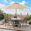 Single-top Milan Umbrella for Modern Waterproof Sun-protective Aluminum Outdoor Furniture in Coffee Shop Restaurants