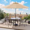 Single-top Milan Umbrella for Modern Waterproof Sun-protective Aluminum Outdoor Furniture in Coffee Shop Restaurants