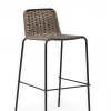 Teslin Fabric Iron Tube Frame Bar Chair Modern Ergonomic Eco-Friendly Outdoor Dining Chair Durable Stylish Living Room Courtyard