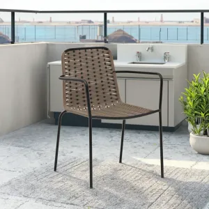 Teslin Fabric Iron Tube Frame Chair Modern Ergonomic Eco-Friendly Outdoor Dining Chair Durable Stylish Lightweight School