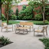 Top Furniture Champagne Aluminum for Modern Lightweight Durable UV-Resistant Waterproof Dining Table for Outdoor Park Use