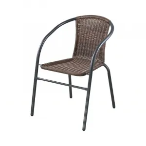 Traditional Durable Waterproof Portable Outdoor Stackable Comfortable Eco-Friendly Rattan Bistro Coffee Chair Aluminum Frame
