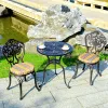 Traditional Outdoor Cast Aluminum Alloy Garden Table and Chair Set with Detachable Design and Powder Coating