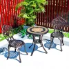 Traditional Outdoor Cast Aluminum Alloy Garden Table and Chair Set with Detachable Design and Powder Coating