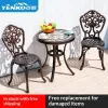 Traditional Outdoor Cast Aluminum Alloy Garden Table and Chair Set with Detachable Design and Powder Coating